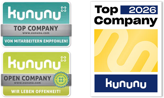 Auch 2026 zählt BAYARD wieder zu den von kununu ausgezeichneten Top Company Arbeitgebern. Grundlage dafür sind die unabhängigen Bewertungen unseres Teams. Wir freuen uns riesig über den Award und das starke Feedback unserer Mitarbeiter.